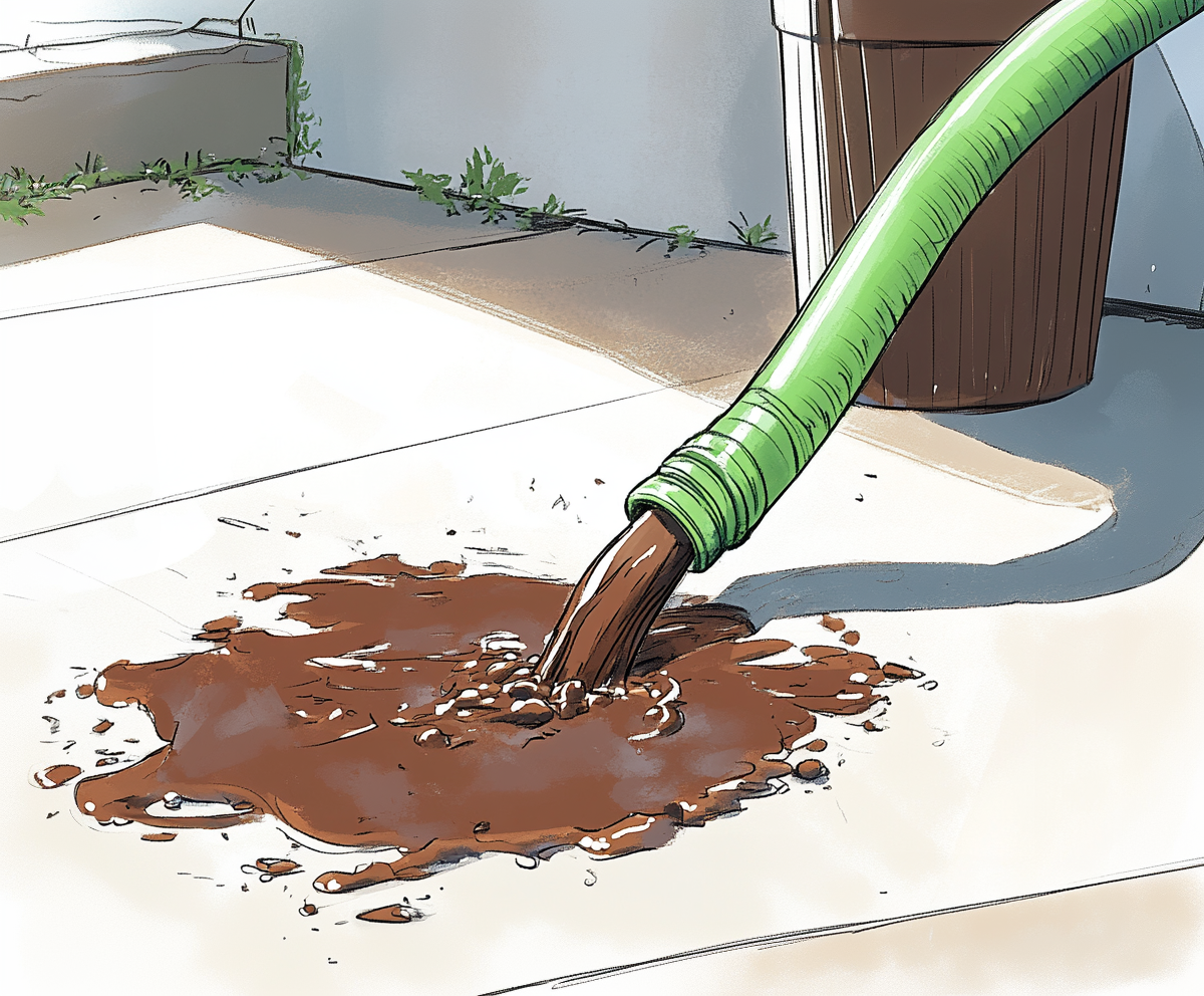 An illustration showing sediments from a flushed water heater